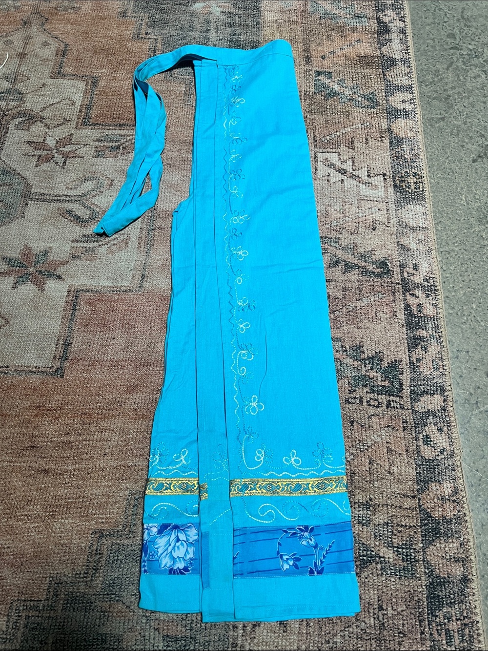 Hand Crafted Turquoise Thai fisher Pants